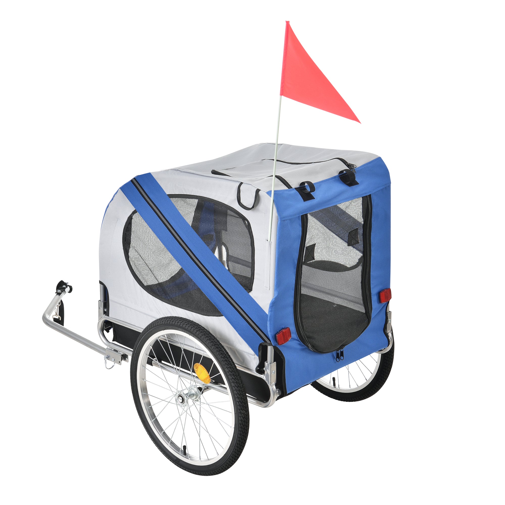 Rimorchio per Bicicletta per Trasporto Cani 138 x 71 x 90 cm Carrello per Trasporto Animali Domestici Carico Max.26 kg -