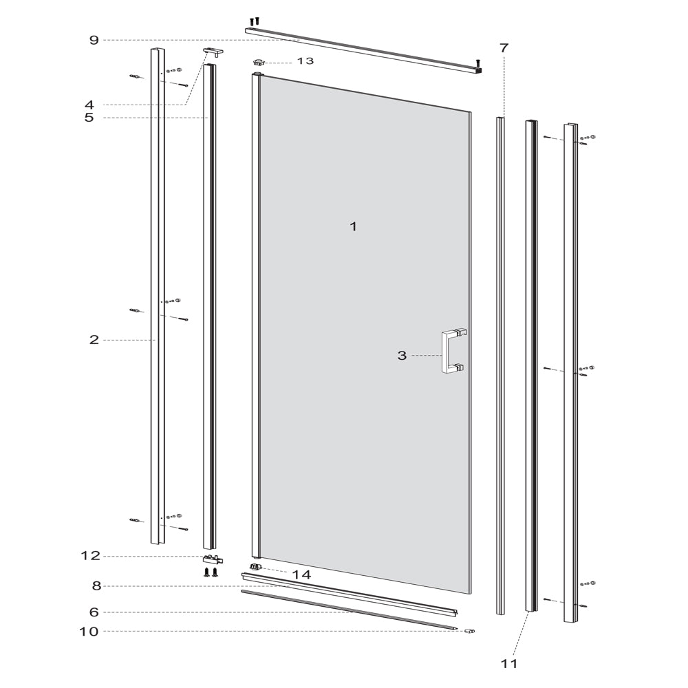 Porta doccia battente swing per box nicchia black profilo nero cristallo 6 mm *** misure 78-80xh195 cm, confezione 1