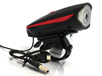 Fanale Bici Anteriore Con Clacson Luci Led Ricaricabile Con USB 1200mAh 3 Modalita Impermeabile