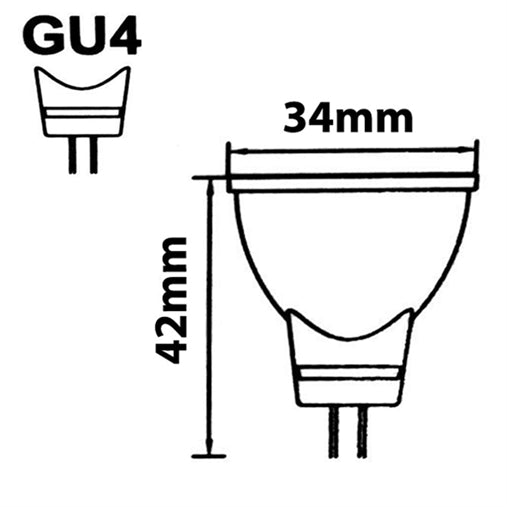 Faretto Lampadina LED 4w spot GU4 MR11-12V-4W=30w  Luce Calda 3000k