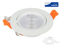 Faretto Led Da Incasso Orientabile 20W Cob Caldo 3000K Diametro 170mm Foro 145mm Chip Samsung SKU-21842