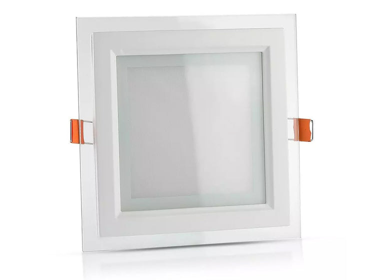 Faretto Led Da Incasso Quadrato 18W Bianco Freddo Con Vetro Stile Moderno Illuminazione Bagno Soggiorno SKU-4745