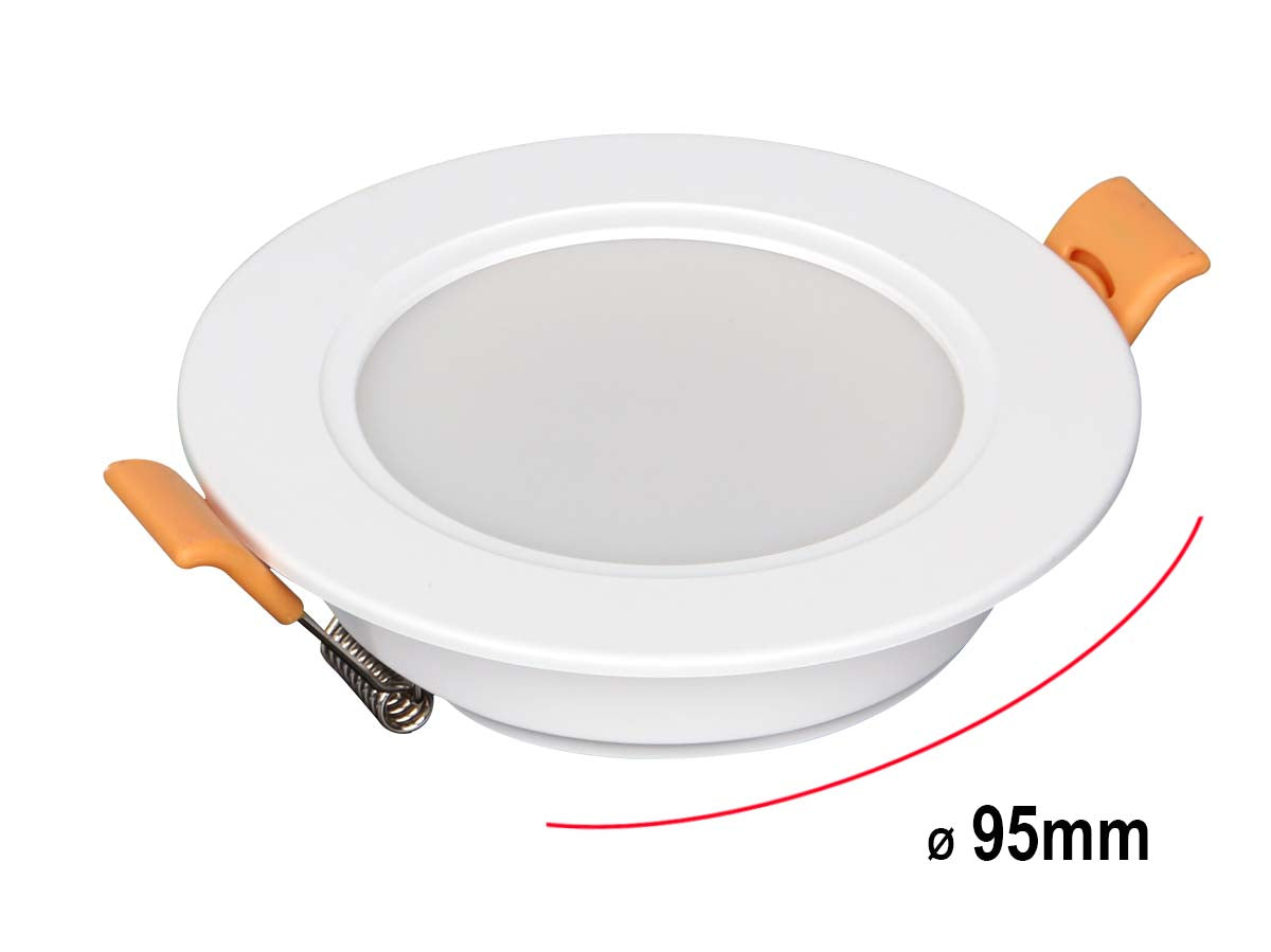 Faretto Led Da Incasso Rotondo 5W 500LM Freddo 6000K Diametro 95mm Foro 75-90mm