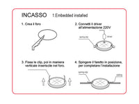 Faretto Led Da Incasso Rotondo 5W 500LM Freddo 6000K Diametro 95mm Foro 75-90mm