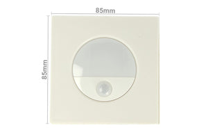 Faretto Luci Led Segnapasso Con Sensore Movimento 3W Bianco Neutro Quadrato Scatola Incasso 86X86 da Muro Incluso SKU-5570