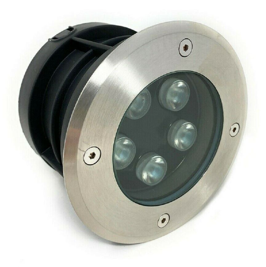 Faretto incasso segnapassi 5W 5 LED calpestabile per esterno impermeabile IP67 Bianco Freddo 6000K