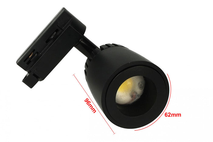 Faro Lampada Led A Binario 10W Bianco Neutro Angolo Luce Regolabile Da 24 a 60 Gradi Corpo Carcassa Nero