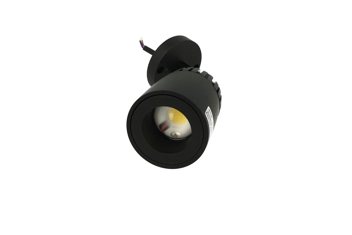 Faro Lampada Led Da Soffitto Parete Muro 10W Bianco Neutro Corpo Nero Angolo Luce Regolabile Da 24 a 60 Gradi 220V