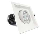 Faro Led Da Incasso COB 30W 220V Bianco Caldo Quadrato Orientabile Con Riflettore