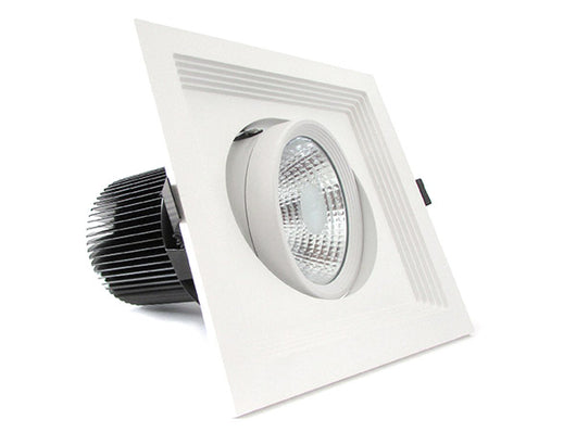 Faro Led Da Incasso COB 30W Bianco Freddo 220V Quadrato Orientabile Con Riflettore