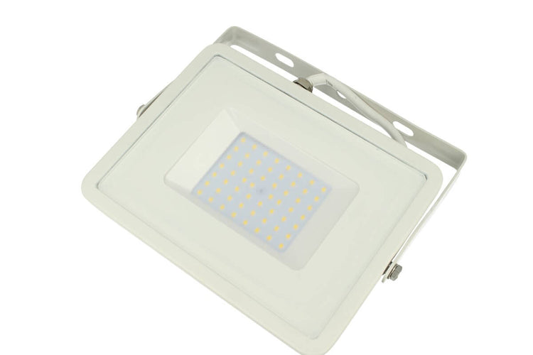 Faro Led Flood Light 50W IP65 Bianco Freddo Super Slim 28mm Carcassa Bianca Samsung Garanzia 5 Anni SKU-411