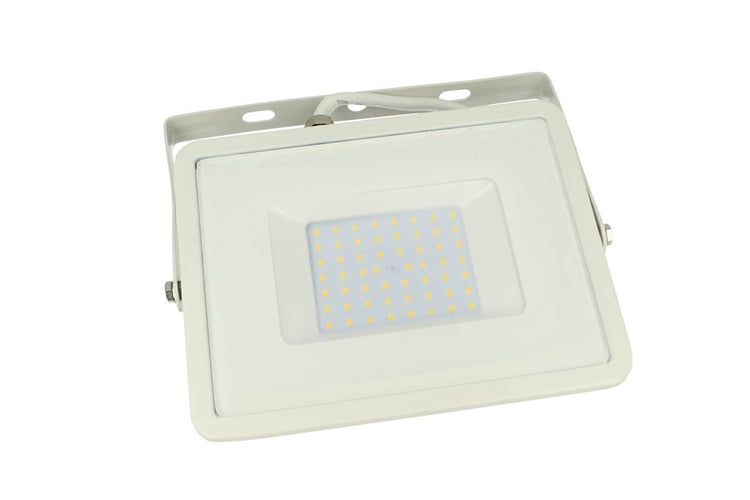 Faro Led Flood Light 50W IP65 Bianco Freddo Super Slim 28mm Carcassa Bianca Samsung Garanzia 5 Anni SKU-411