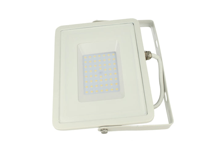 Faro Led Flood Light 50W IP65 Bianco Neutro Super Slim 28mm Carcassa Bianca Samsung Garanzia 5 Anni SKU-21410