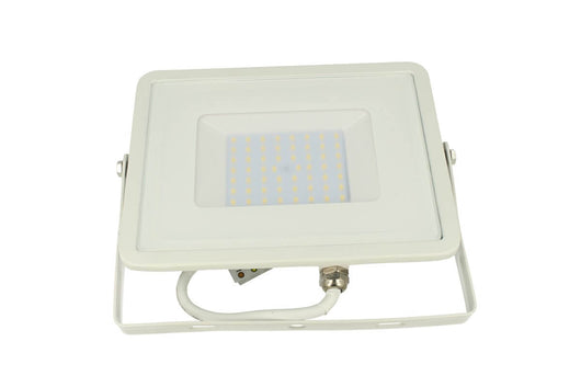 Faro Led Flood Light 50W IP65 Caldo 3000K Super Slim 28mm Carcassa Bianca Samsung Garanzia 5 Anni SKU-21409