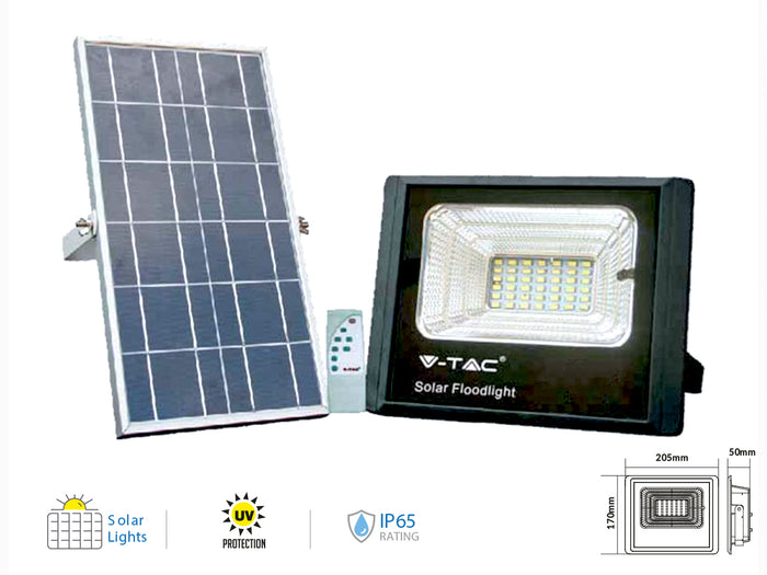 Faro Led Flood Light Con Pannello Solare 25W Freddo 6000K IP65 Telecomando Incluso SKU-94006