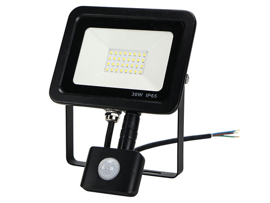 Faro Led Flood Light Slim 30W IP65 Bianco Neutro Carcassa Nera Sensore PIR Opzionale CL1918