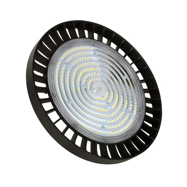 Faro Led Industriale UFO 150W 160lm/W 24000 LM Neutro 4000K IP65 90 Gradi Disco Rotondo Per Capannoni