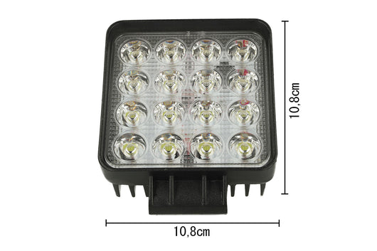 Faro Led Supplementare Profondita 12V 24V 36V 48V 60V 48W Quadrato Super Luminoso Angolo Stretto