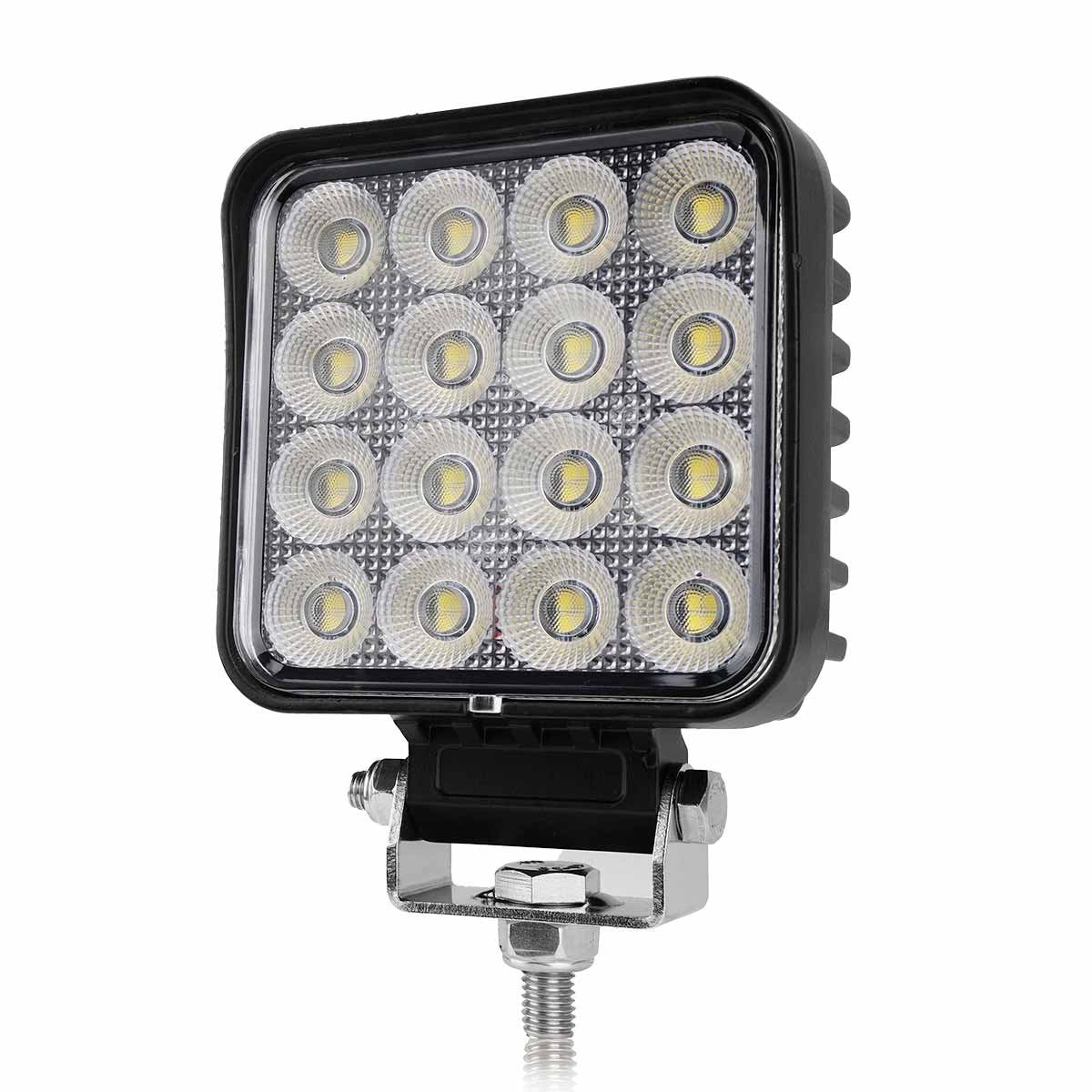 Faro Led da Lavoro Led Work Light Lampada Supplementare Quadrato 4,3'' 64W 6400LM 12V 24V IP67 6000K