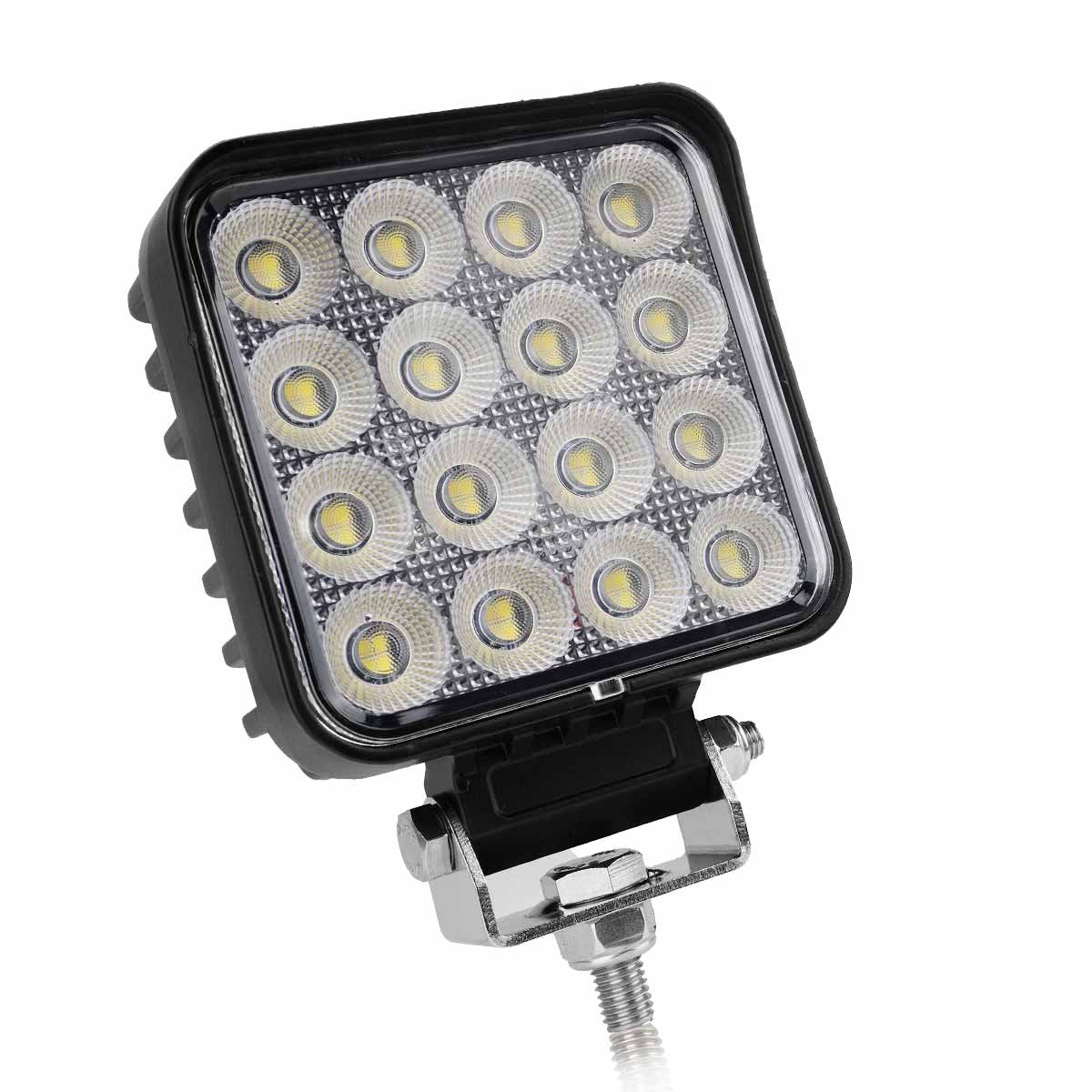 Faro Led da Lavoro Led Work Light Lampada Supplementare Quadrato 4,3'' 64W 6400LM 12V 24V IP67 6000K