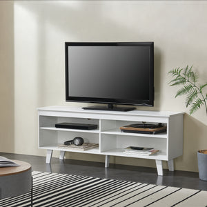 Mobile TV Stenløse Armadio Basso 58 x 150 x 38 cm Bianco [en.casa]