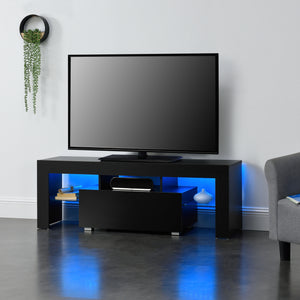 Mobile Porta TV con Illuminazione LED a Colore Variabile con Telecomando 130 x 35 x 45 cm Supporto TV con Cassetto e