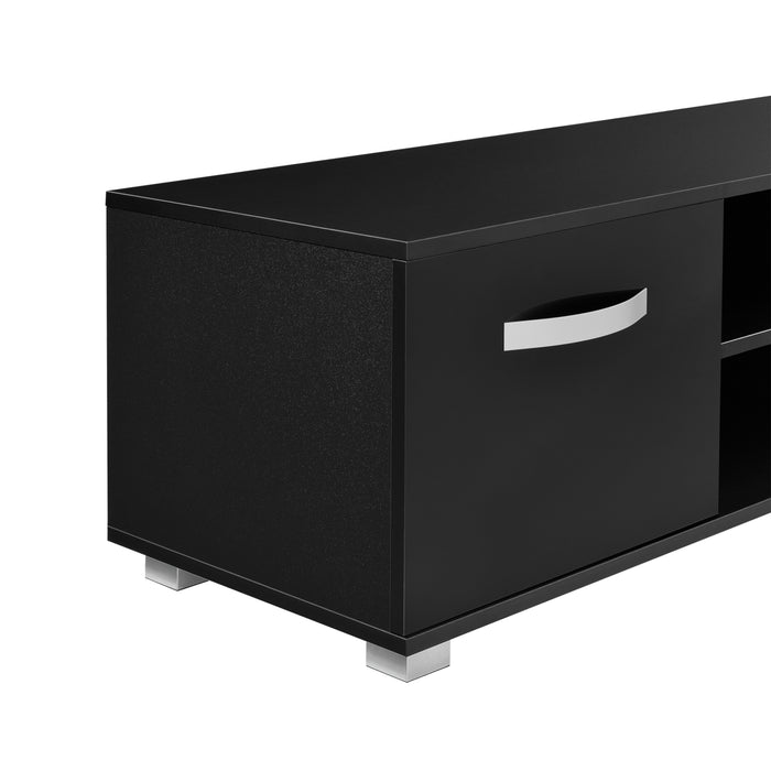 Mobile Porta TV con 2 Armadi e 2 Ripiani con Passaggio Cavi 120 x 40 x 38 cm Supporto TV Tavolino Consolle - Nero