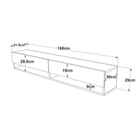 Consolle da Parete 'Laitila' con 2 Ante e Scomparti Mobile Pensile Porta TV 180 cm - Rovere Rustico/Antracite [en.casa]