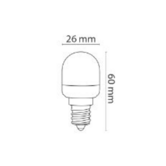 Lampadina led frigorifero e14 2 watt luce naturale 4000k