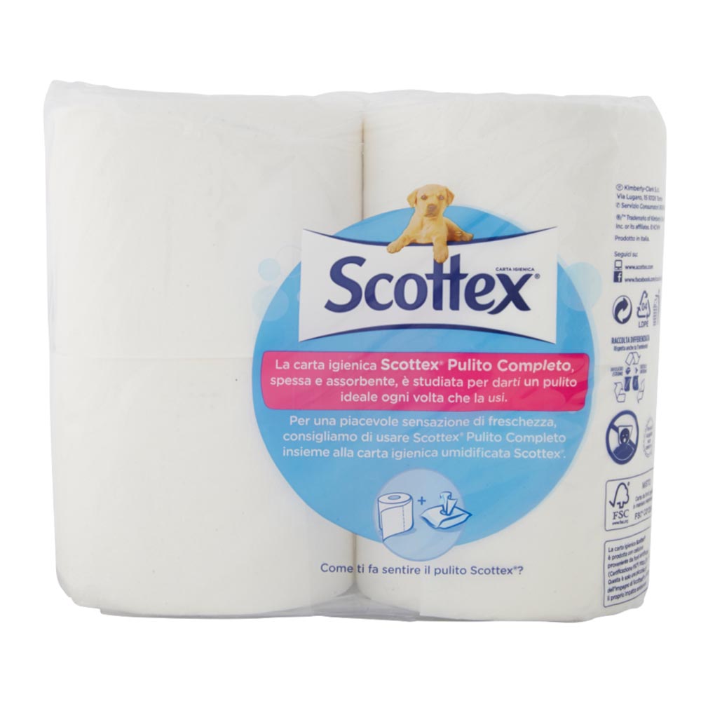 Scottex 3 in 1 pulito completo 6 confezioni da 4 maxi rotoli ciascuno