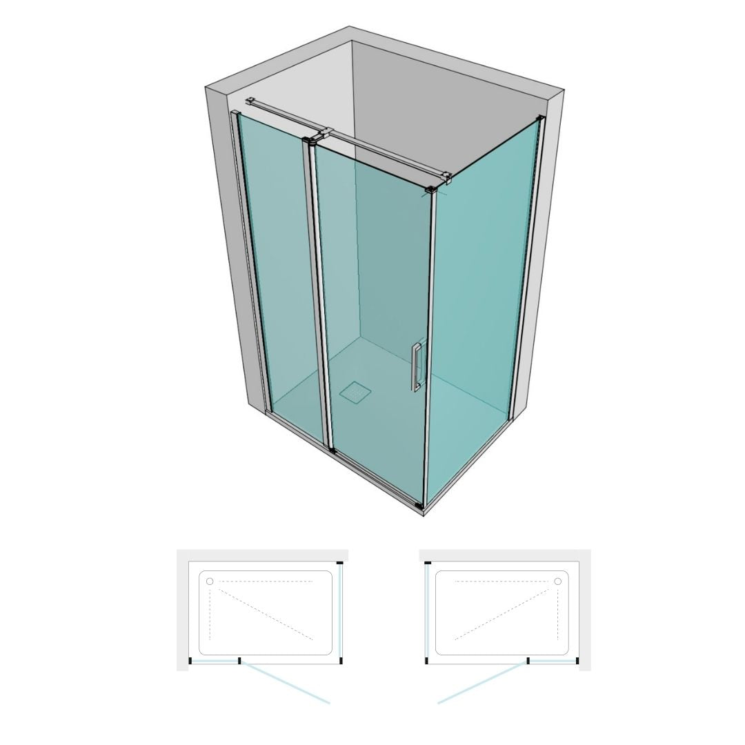 Parete fissa box doccia porta battente clematis cristallo 6 mm telaio alluminio *** misure 87-89xh195 cm trasparente,...