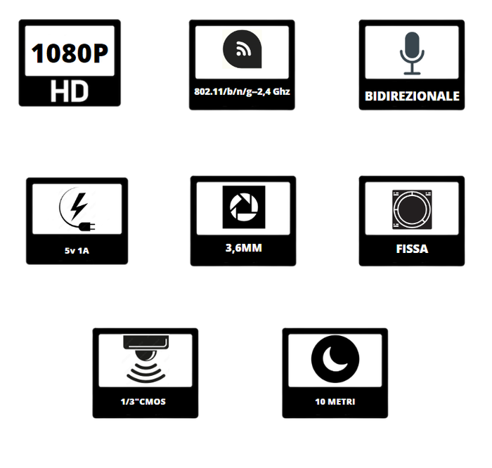 Telecamera wi-fi ptz interno proxe 2 megapixel