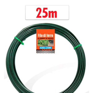 Filo di Ferro Rivestito in PVC Flessibile Modellabile Pieghevole Filo di Alluminio Spessore 2.5mm x 25m Verde