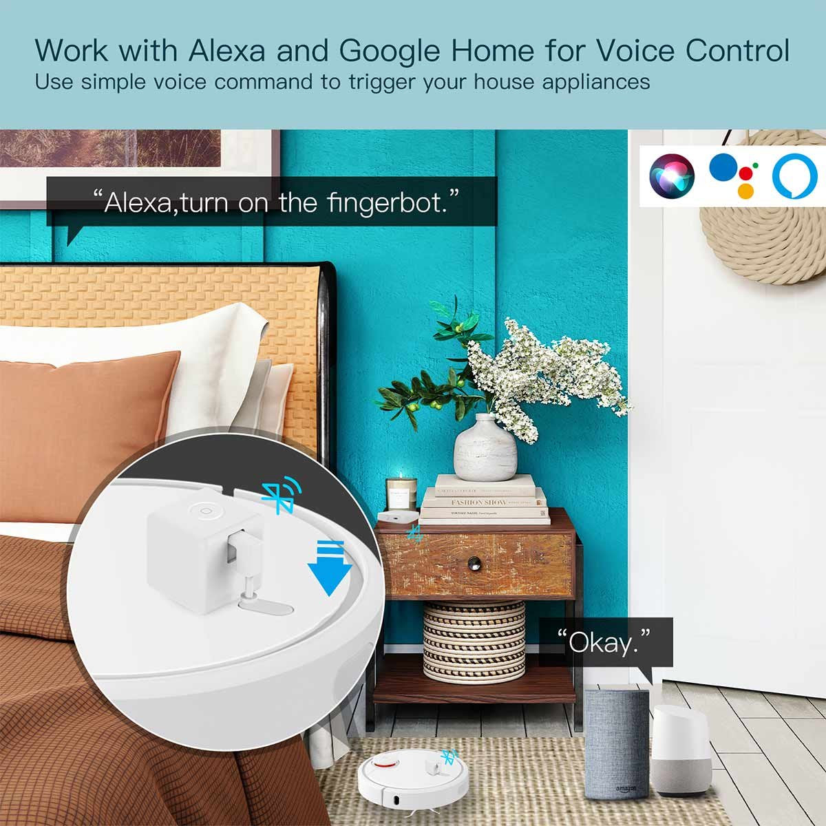 Fingerbot Smart Switch Toggle Pulsante Intelligente Pusher con Controllo Touch Bluetooth Compatibile con Smart Life/Tuya APP Alexa/Google Home e Controllo Timer