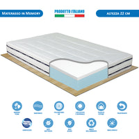 Kit rete ortopedica e materasso in memoy foam piazza e mezza 120x190 Finlandia H22, cuscino incluso - Comprarredo