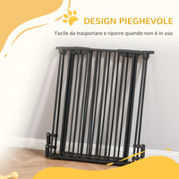 Cancellino per Cani Taglia Piccola e Media Pieghevole a 3 Pannelli 180x3x74,5 cm in Metallo e Plastica Nero