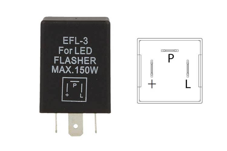 Flasher Led Lampeggiatore Rele Relay 3 Pin EFL3 12V Per Frecce Led Auto Americano