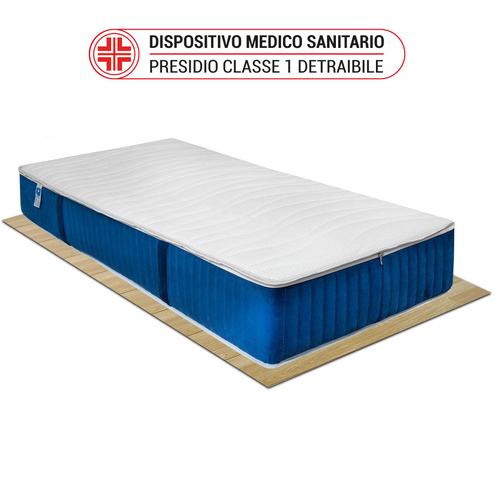 Materasso memory ginseng 3 strati multionda a 7 zone con fodera ioni d'argento H25 singolo 80x190 Florida - Comprarredo