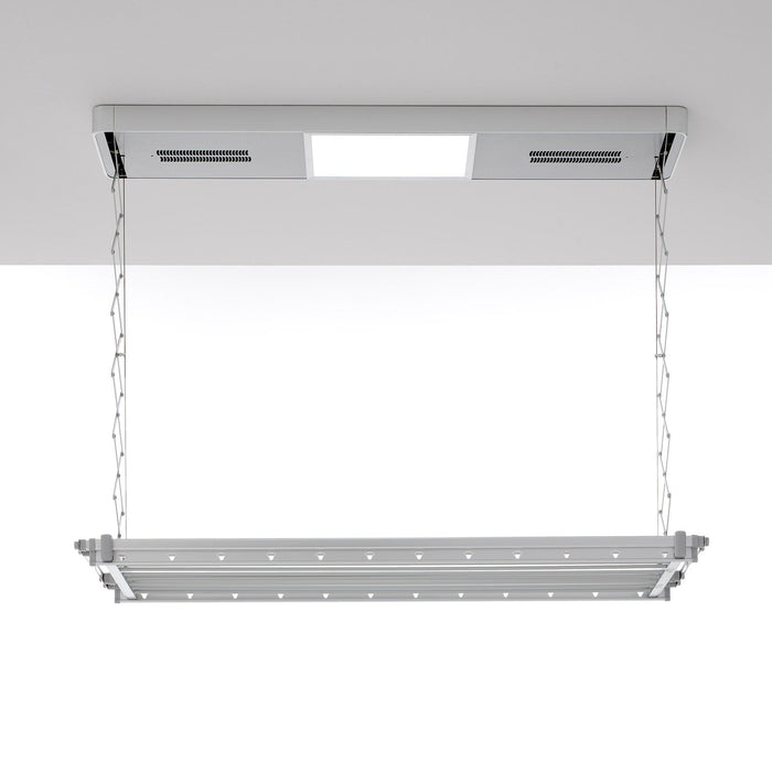 Stendibiancheria da soffitto, stendino riscaldante verticale e saliscendi, Foxydry Pro 122x52x30