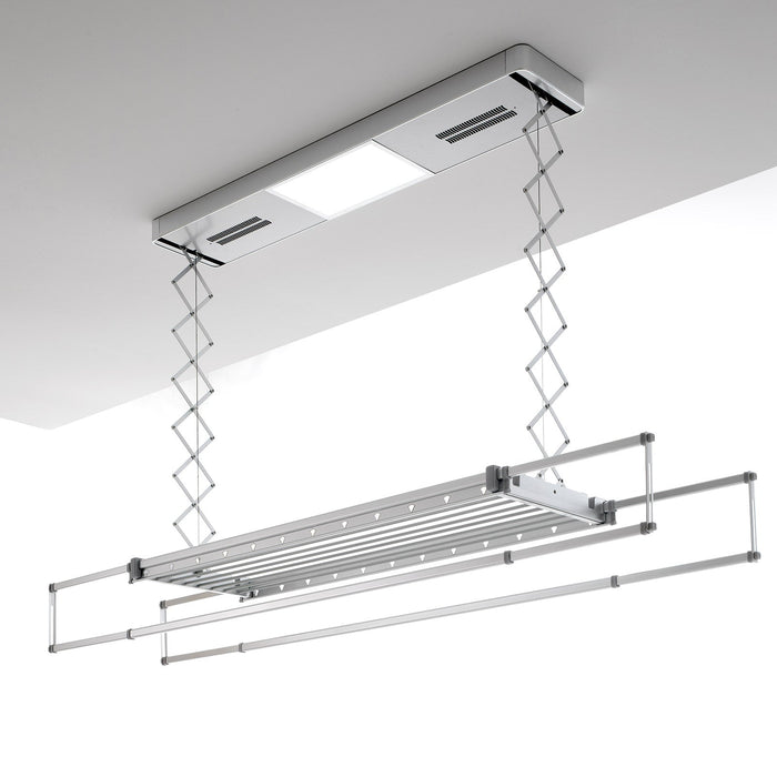 Stendibiancheria da soffitto, stendino riscaldante verticale e saliscendi, Foxydry Pro 160x52x30