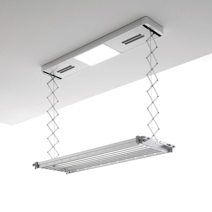 Stendibiancheria da soffitto, stendino riscaldante verticale e saliscendi, Foxydry Pro 122x52x30