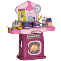 Cucina Giocattolo per Bambini 51x21x60 cm 38 Pezzi e Suoni Realistici Rosa