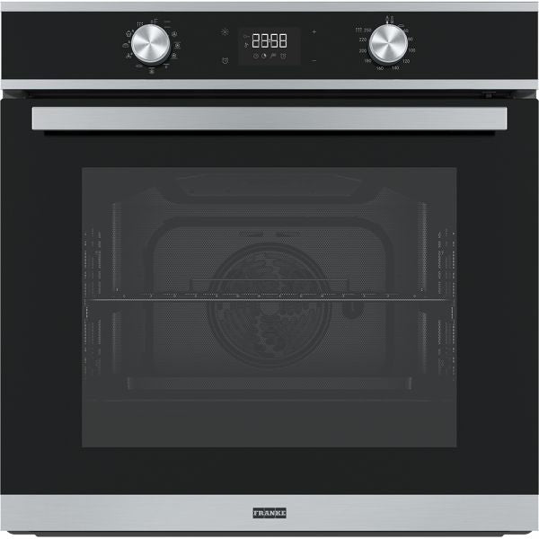 Franke forno elettrico multifunzione pirolitico ad incasso 60 cm inox satinato/cristallo nero classe energetica a+ fsm 97 p xs smart 116.0606.096