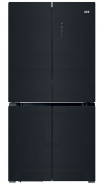 Frigo grf cc83836bg frigorifero americano 84 cm vetro nero cross door 4 porte inverter total no-frost classe e, 436 litri