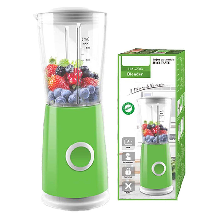 Frullatore Elettrico da Cucina 400mL 170W per Verdure e Frutta con Modalita Impulso 4 Lame Inox Colore Rosso