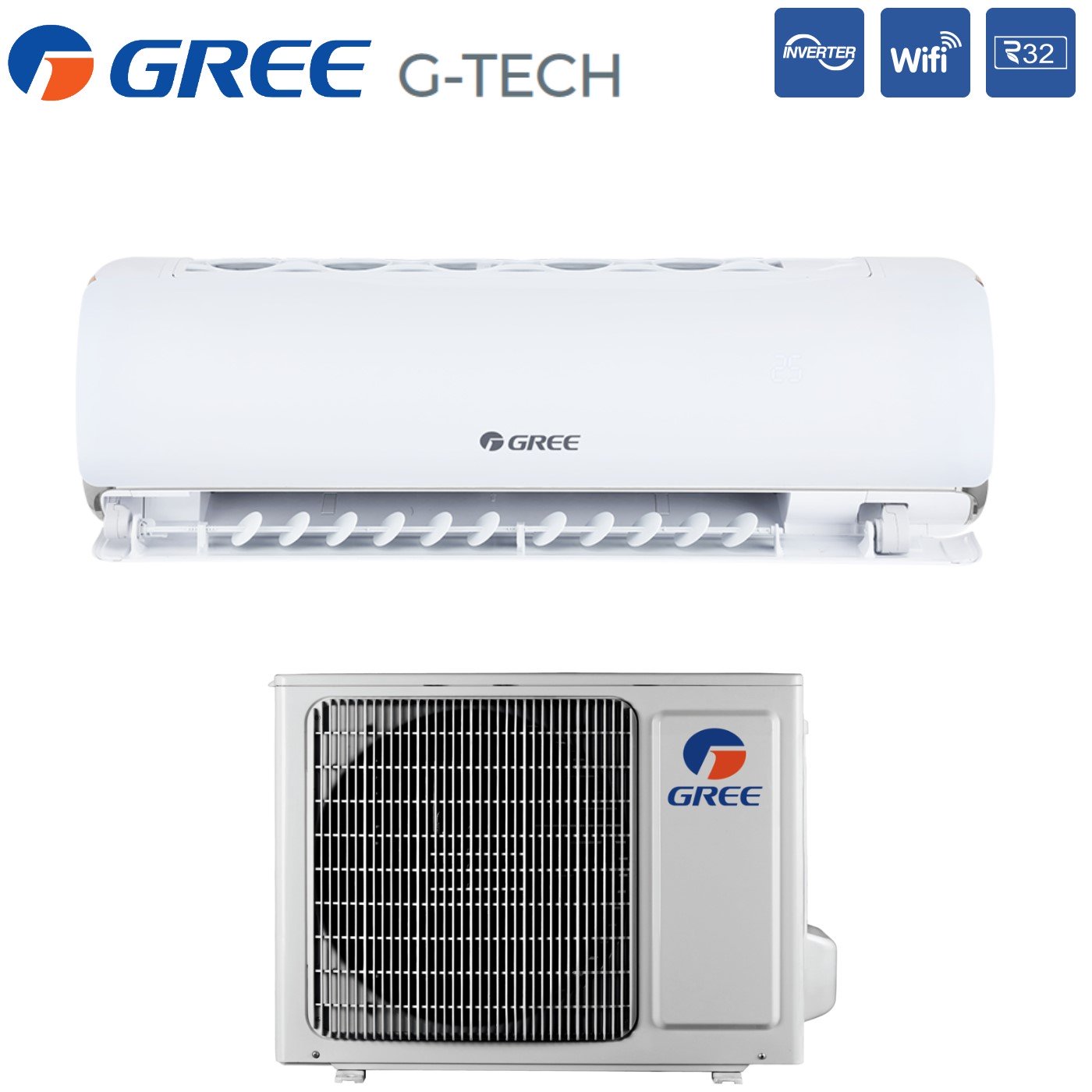 Climatizzatore Condizionatore Gree Inverter serie G-TECH 12000 Btu GWH12AEC-K6DNA1A R-32 Wi-Fi Integrato - Novità