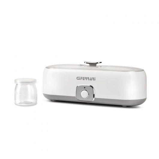 G3 ferrari g10133 fermento 4 yogurtiera, 20 w, 4 vasetti in vetro da 180 ml, coperchio trasparente con maniglia, bianco