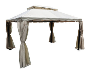 Gazebo da giardino 3×4 con zanzariera mod. Santiago - Colore: Beige - GA11SAPAC