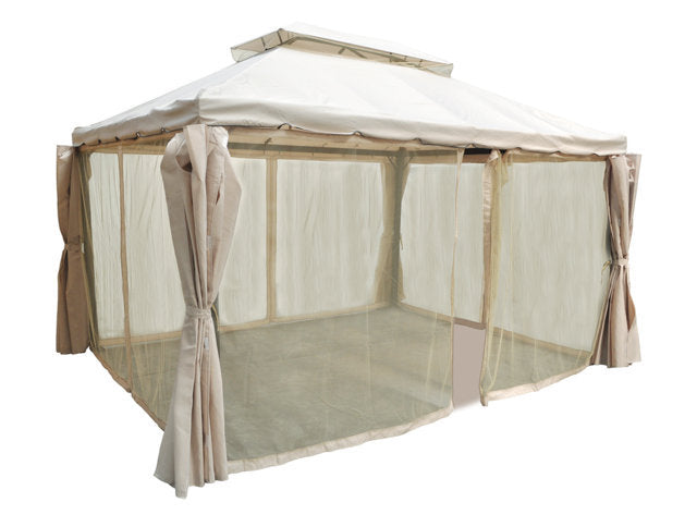 Gazebo da giardino 3×4 con zanzariera mod. Santiago - Colore: Beige - GA11SAPAC