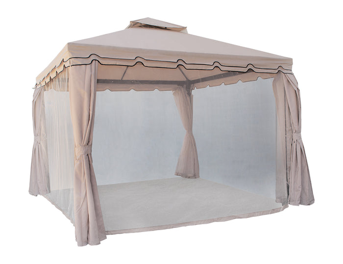 Gazebo da giardino 3×3 con zanzariera mod. Santiago - Colore: Ecrù - GA13SAPAC-3.3